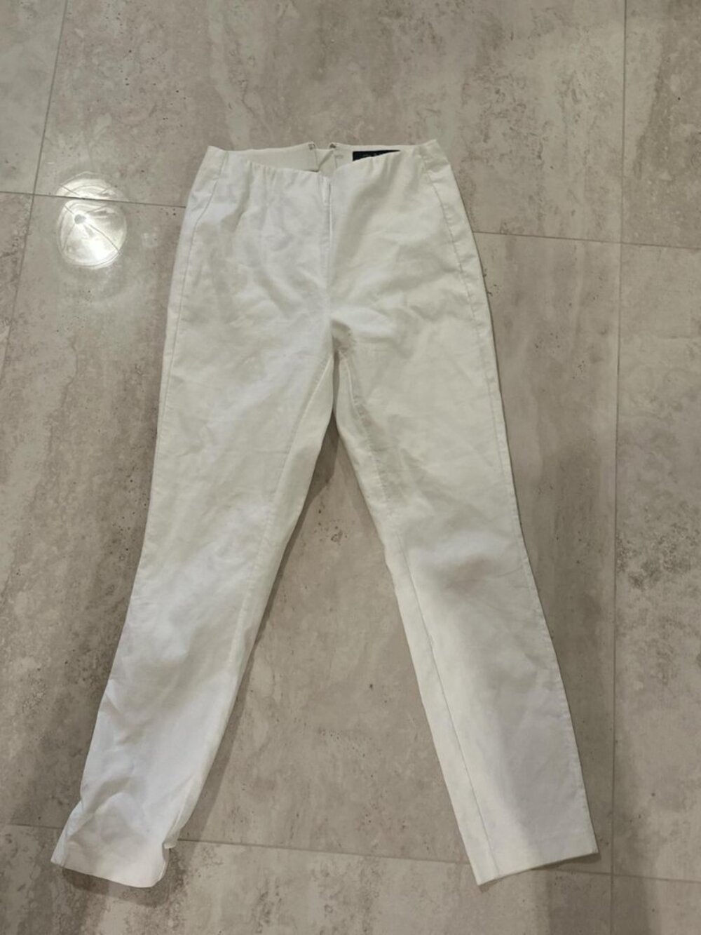 Rag and bone White high-waisted straight-leg cotton trousers size 4